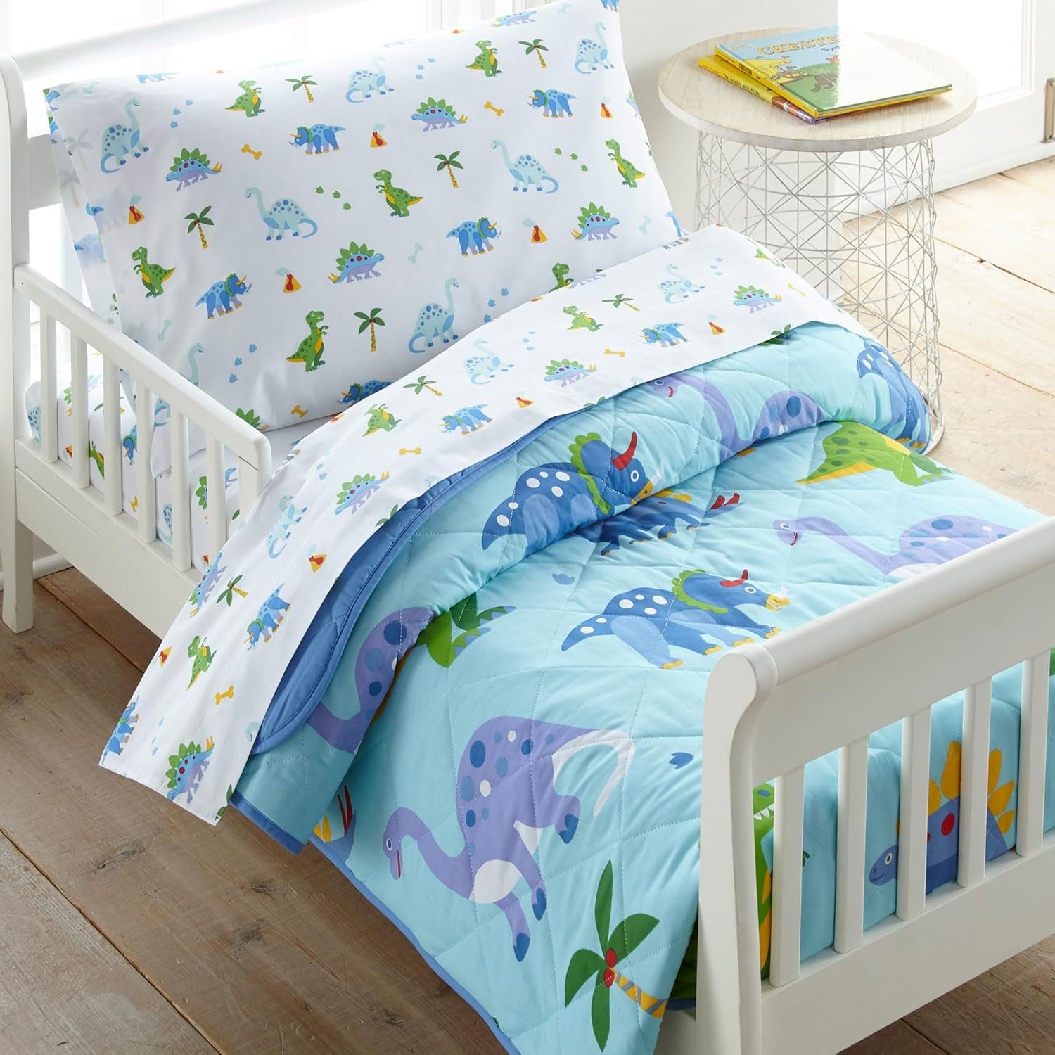 Dinosaur Land Kids Cotton Toddler Comforter Set - Soft, Lightweight, Perfect for Standard Crib Mattresses