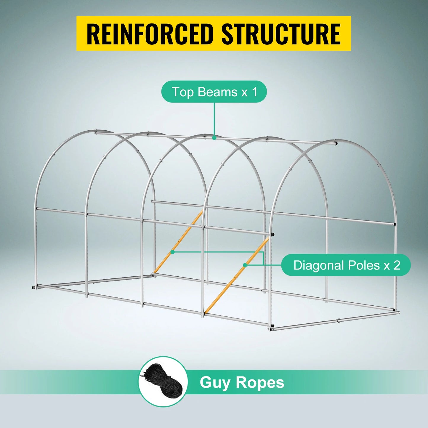 Durable Walk-In Tunnel Greenhouse with Galvanized Frame & Waterproof Cover - Multiple Sizes Available!