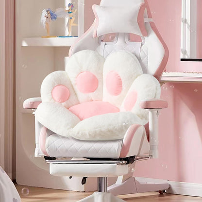 Adorable Cat Paw Cushion - Kawaii 31.4" x 27.5" Comfy Seat Pad for Gaming Chairs, Sofa & Office Decor - Cute White Floor Pillow