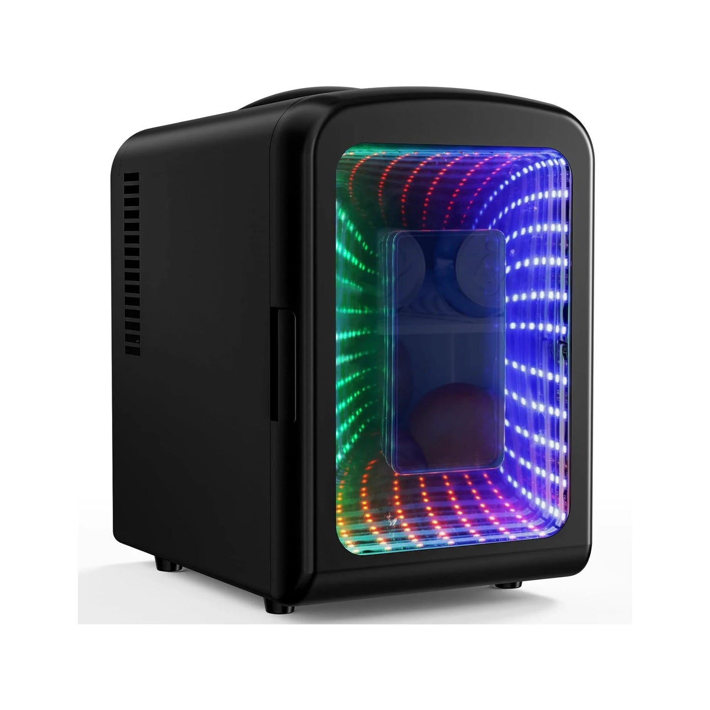 Chill in Style: Compact Mini Refrigerator with LED Gaming Light - 4L Capacity for Beverages, Snacks, and Cosmetics Perfect for Any Space!