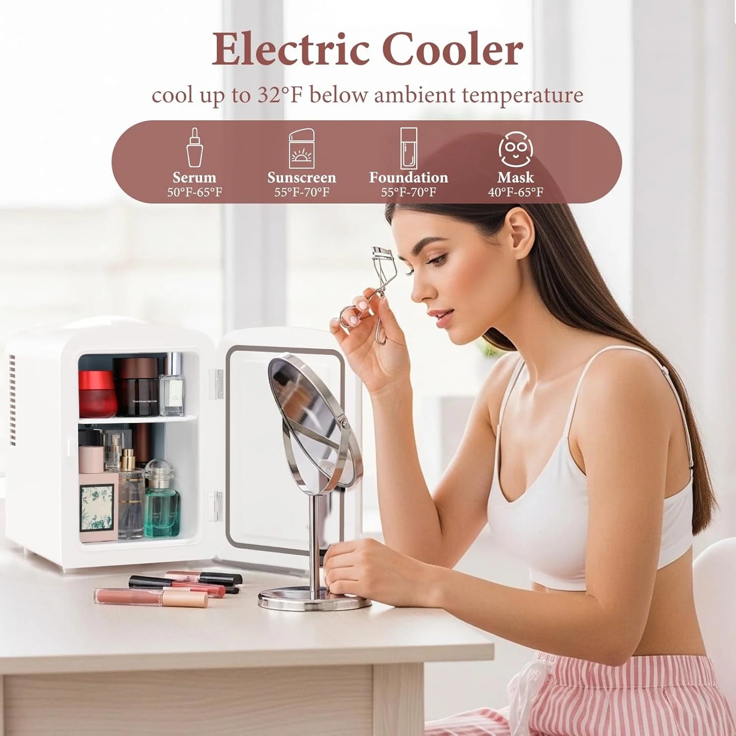 Compact 4L Mini Portable Fridge - Your Perfect Companion for Skincare, Beverages, and More - Ideal for Home, Dorm, Car & Office