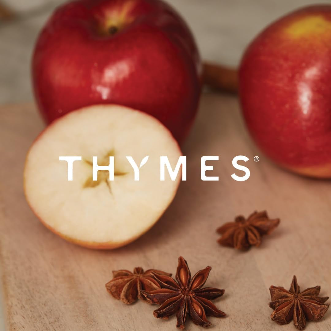 Indulge in Luxury with Thymes Aromatic Votive Trio – Set of 3 Scented Candles in Simmered Cider, Infused with Freshly Pressed Apple, Clove & Cardamom – Elegant Red & Rose Gold Design