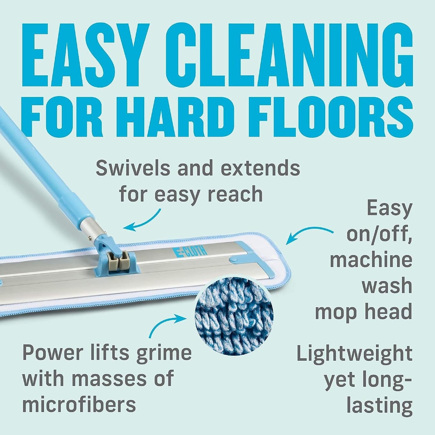 Revolutionary Deep Clean Mop - Eco-Friendly, Reusable Cloth Pad for Effortless Home Cleaning on All Hard Floors!