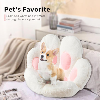 Adorable Cat Paw Cushion - Kawaii 31.4" x 27.5" Comfy Seat Pad for Gaming Chairs, Sofa & Office Decor - Cute White Floor Pillow