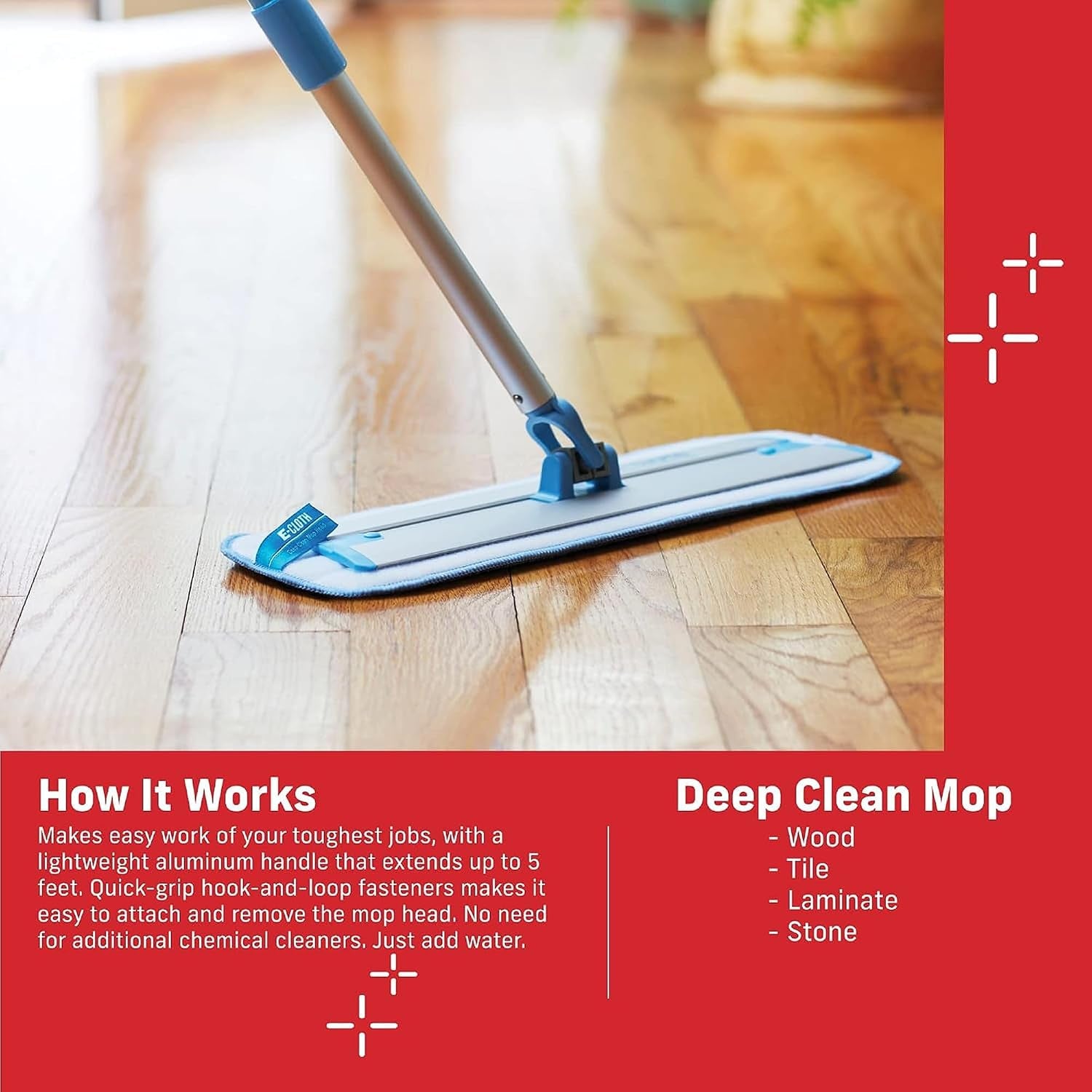 Revolutionary Deep Clean Mop - Eco-Friendly, Reusable Cloth Pad for Effortless Home Cleaning on All Hard Floors!