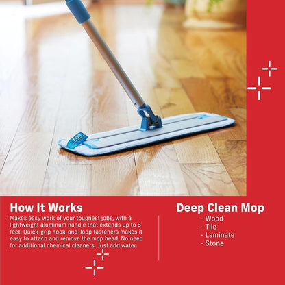 Revolutionary Deep Clean Mop - Eco-Friendly, Reusable Cloth Pad for Effortless Home Cleaning on All Hard Floors!