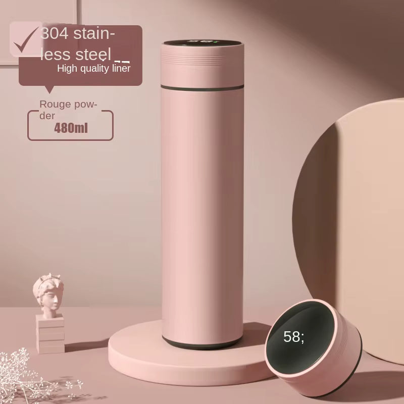 500ml Smart Stainless Steel Water Bottle with Temperature Display - Leakproof Vacuum Flask for Coffee, Milk & More - Perfect Christmas Gift!