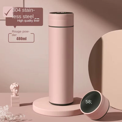 500ml Smart Stainless Steel Water Bottle with Temperature Display - Leakproof Vacuum Flask for Coffee, Milk & More - Perfect Christmas Gift!
