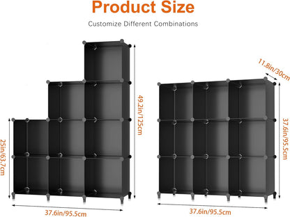 Stylish 9-Cube Closet Organizer - Versatile Storage Solution for Bedroom, Kids Room, Bathroom, and More!