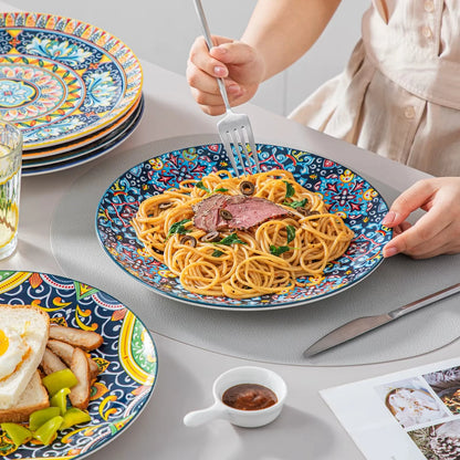 Transform Your Dining with the Vancasso Bohemian Ceramic Dinnerware Set – Stunning Stoneware Plates & Bowls for 6, Perfect for Every Occasion!