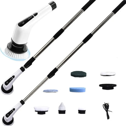 7-in-1 Cordless Power Scrubber - Versatile Electric Spin Cleaner with 8 Rotatable Brush Heads for Effortless Bathroom, Tub, and Tile Cleaning