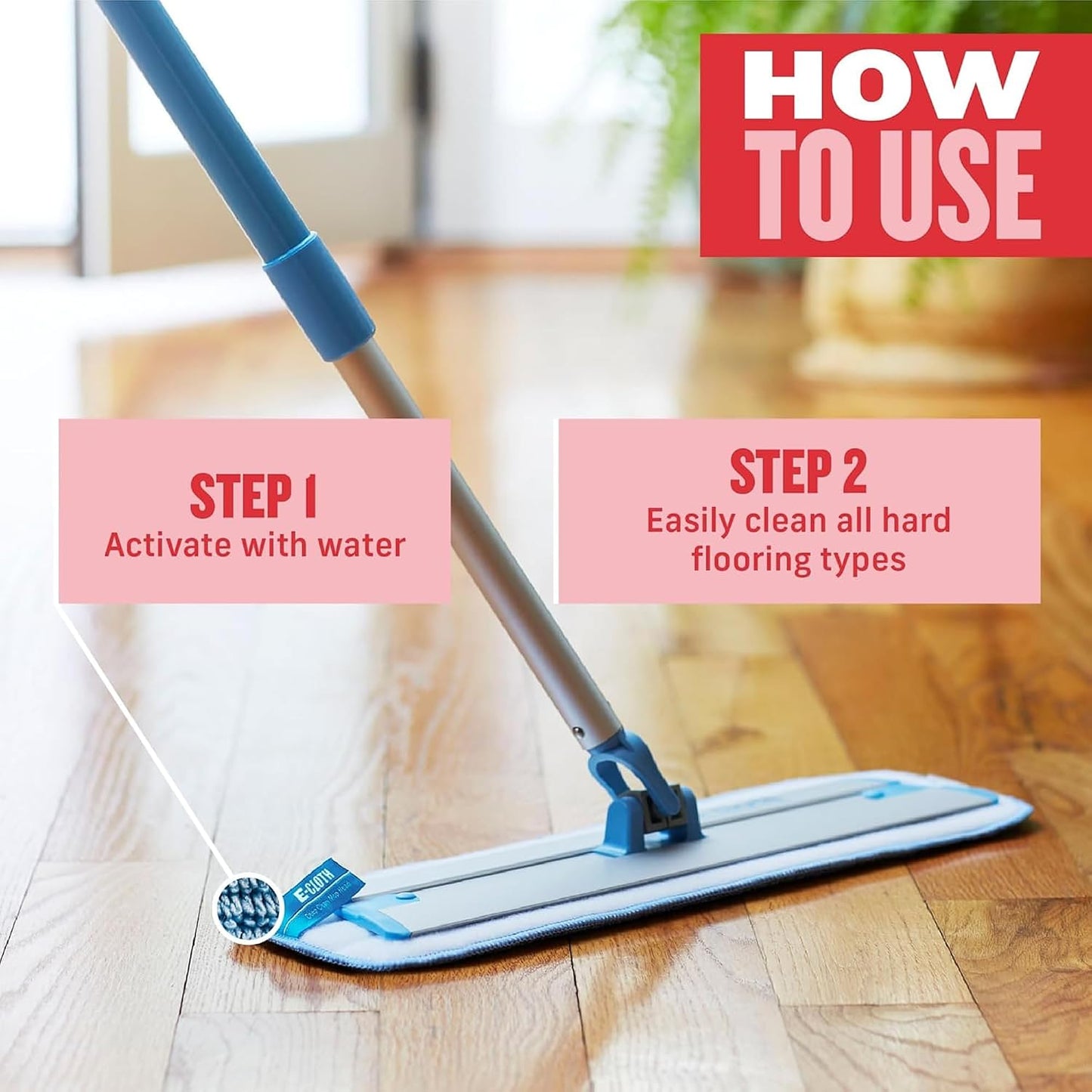 Revolutionary Deep Clean Mop - Eco-Friendly, Reusable Cloth Pad for Effortless Home Cleaning on All Hard Floors!