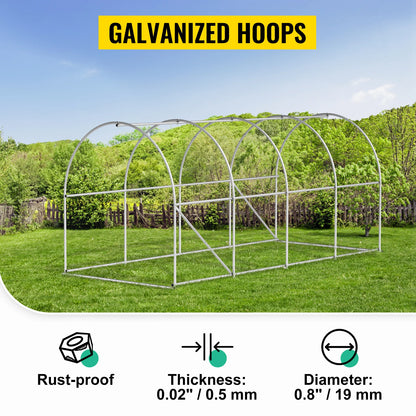 Durable Walk-In Tunnel Greenhouse with Galvanized Frame & Waterproof Cover - Multiple Sizes Available!